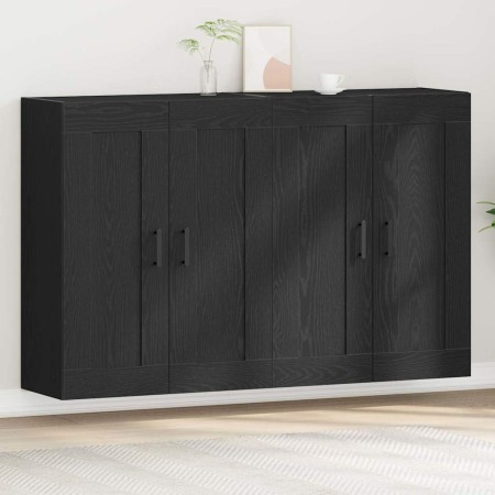 Mueble de pared 2 pcs Roble negro 160 x 34 x 90 cm