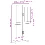 Alacena 2 pcs Roble negro 69.5 x 34 x 180 cm