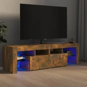 TV-Schrank mit LED-Leuchten, Farbe Eiche geräuchert, 140 x 36,5 x 40 cm von vidaXL, TV-Möbel - Ref: Foro24-822641, Preis: 101...
