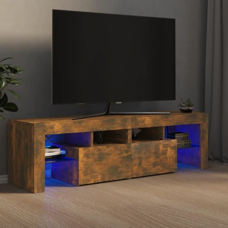TV-Schrank mit LED-Leuchten, Farbe Eiche geräuchert, 140 x 36,5 x 40 cm von vidaXL, TV-Möbel - Ref: Foro24-822641, Preis: 92,...