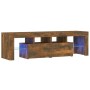 TV-Schrank mit LED-Leuchten, Farbe Eiche geräuchert, 140 x 36,5 x 40 cm von vidaXL, TV-Möbel - Ref: Foro24-822641, Preis: 92,...