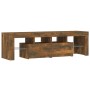 Mueble de TV con luces LED color roble ahumado 140x36,5x40 cm de vidaXL, Muebles TV - Ref: Foro24-822641, Precio: 92,59 €, De...