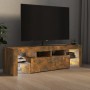 TV-Schrank mit LED-Leuchten, Farbe Eiche geräuchert, 140 x 36,5 x 40 cm von vidaXL, TV-Möbel - Ref: Foro24-822641, Preis: 92,...
