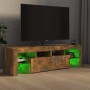 TV-Schrank mit LED-Leuchten, Farbe Eiche geräuchert, 140 x 36,5 x 40 cm von vidaXL, TV-Möbel - Ref: Foro24-822641, Preis: 92,...