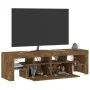 Mueble de TV con luces LED color roble ahumado 140x36,5x40 cm de vidaXL, Muebles TV - Ref: Foro24-822641, Precio: 101,07 €, D...