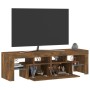 TV-Schrank mit LED-Leuchten, Farbe Eiche geräuchert, 140 x 36,5 x 40 cm von vidaXL, TV-Möbel - Ref: Foro24-822641, Preis: 92,...