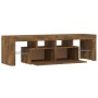 Mueble de TV con luces LED color roble ahumado 140x36,5x40 cm de vidaXL, Muebles TV - Ref: Foro24-822641, Precio: 92,59 €, De...