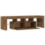 Mueble de TV con luces LED color roble ahumado 140x36,5x40 cm de vidaXL, Muebles TV - Ref: Foro24-822641, Precio: 101,07 €, D...