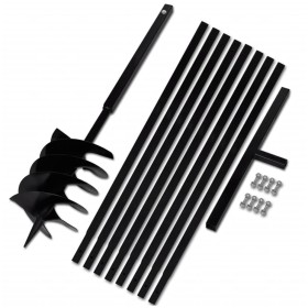 Taladro De Tierra Con Mango 200 mm Con Tubo De Extensión 9 M Acero by vidaXL, Helical augers - Ref: Foro24-270536, Price: 148...
