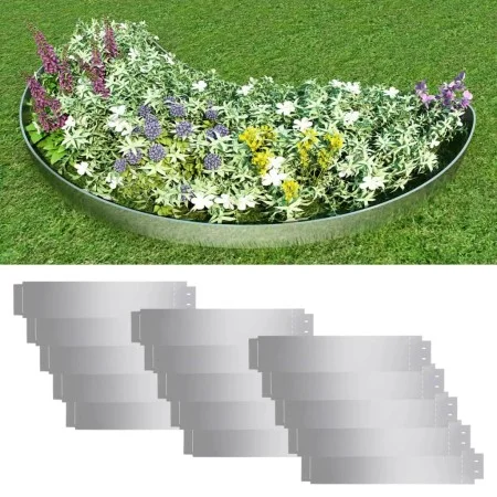 Lawn fences 15 pieces galvanized steel 100x20cm by vidaXL, Garden edging and edging - Ref: Foro24-274903, Price: 83,48 €, Dis...