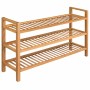 Zapatero con 3 estantes madera maciza de roble 100x27x60 cm