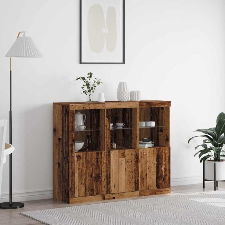 Vitrina 3 pcs Madera vieja 123 x 37 x 100 cm