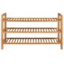 Zapatero con 3 estantes madera maciza de roble 100x27x60 cm