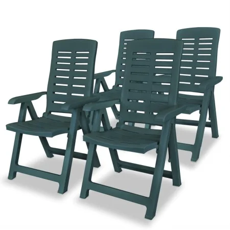 Reclining garden chairs, 4 units, green plastic by vidaXL, Garden chairs - Ref: Foro24-275069, Price: 394,87 €, Discount: %