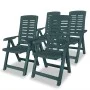 Reclining garden chairs, 4 units, green plastic by vidaXL, Garden chairs - Ref: Foro24-275069, Price: 394,87 €, Discount: %