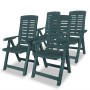 Sillas de jardín reclinables 4 unidades plástico verde de vidaXL, Sillas de jardín - Ref: Foro24-275069, Precio: 341,66 €, De...