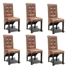 Esszimmerstühle 6 Einheiten braunes Kunstleder von vidaXL, Essstühle - Ref: Foro24-270554, Preis: 644,14 €, Rabatt: %