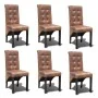 Sillas de comedor 6 unidades cuero sintético marrón de vidaXL, Sillas de comedor - Ref: Foro24-270554, Precio: 644,10 €, Desc...