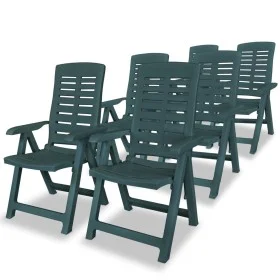 Sillas de jardín reclinables 6 unidades plástico verde by vidaXL, Garden chairs - Ref: Foro24-275070, Price: 554,95 €, Discou...