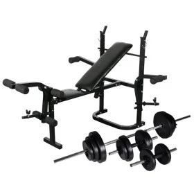 Weight bench with bars and dumbbells 30.5 kg by vidaXL, Weight lifting machines - Ref: Foro24-275368, Price: 238,01 €, Discou...