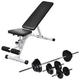 Trainingsbank mit Hantelset und Hanteln 30,5 kg von vidaXL, Gewichthebermaschinen - Ref: Foro24-275351, Preis: 194,29 €, Raba...