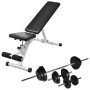 Training bench with a set of weights and dumbbells 30.5 kg by vidaXL, Weight lifting machines - Ref: Foro24-275351, Price: 19...