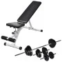 Training bench with a set of weights and dumbbells 30.5 kg by vidaXL, Weight lifting machines - Ref: Foro24-275351, Price: 19...