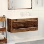 Gabinete de lavabo con recipiente con cajón 2 pcs Madera vieja