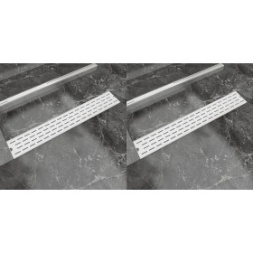 Desagüe lineal de ducha 2 piezas 730x140 mm acero inoxidable