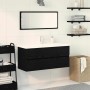 Gabinete para Lavabo con puerta Roble negro 100 x 39 x 62 cm
