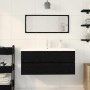 Gabinete para Lavabo con puerta Roble negro 100 x 39 x 62 cm