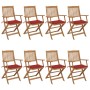 Klappbare Gartenstühle 8 Stk. massives Akazienholz und Kissen von vidaXL, Gartenstühle - Ref: Foro24-3074973, Preis: 493,46 €...
