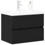 Gabinete para Lavabo con puerta Roble negro 60 x 39 x 62 cm