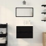Gabinete para Lavabo con puerta Roble negro 60 x 39 x 62 cm