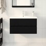 Gabinete para Lavabo con puerta Roble negro 80 x 39 x 62 cm