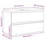 Gabinete para Lavabo con puerta Roble negro 80 x 39 x 62 cm