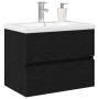 Gabinete para Lavabo con puerta Roble negro 60 x 39 x 62 cm
