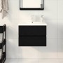 Gabinete para Lavabo con puerta Roble negro 60 x 39 x 62 cm