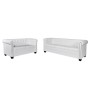 2- und 3-Sitzer Chesterfield Sofas Kunstleder weiß von vidaXL, Sofas - Ref: Foro24-272250, Preis: 910,02 €, Rabatt: %