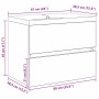 Gabinete para Lavabo con puerta Roble negro 60 x 39 x 62 cm