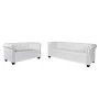White synthetic leather Chesterfield sofas in 2 and 3-seater sizes. by vidaXL, Sofas - Ref: Foro24-272250, Price: 895,76 €, D...