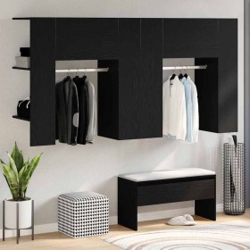 Armario de recibidor 2 pcs Roble negro 97.5 x 37 x 99 cm