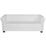 White synthetic leather Chesterfield sofas in 2 and 3-seater sizes. by vidaXL, Sofas - Ref: Foro24-272250, Price: 895,76 €, D...