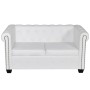 2- und 3-Sitzer Chesterfield Sofas Kunstleder weiß von vidaXL, Sofas - Ref: Foro24-272250, Preis: 910,02 €, Rabatt: %