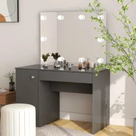 Makeup dressing table with LED lights gray MDF 110x55x145 cm by vidaXL, Bedroom Dressers - Ref: Foro24-331550, Price: 295,01 ...