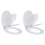 Asientos de inodoro con tapas de cierre suave 2 uds MDF blanco de vidaXL, Asientos de inodoros y bidés - Ref: Foro24-275885, ...