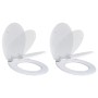 Toilet Seats with Soft Close Lids 2 Pcs White MDF by vidaXL, Toilet and bidet seats - Ref: Foro24-275885, Price: 77,51 €, Dis...