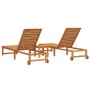 Tumbona 3 pcs Marrón 35 x 35 x 34cm Madera maciza de Acacia