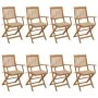 Klappbare Gartenstühle, 8 Stück, massives Akazienholz und Kissen von vidaXL, Gartenstühle - Ref: Foro24-3074970, Preis: 474,4...