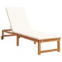 Tumbona 2 pcs Marrón 53 x 202 x 89cm Madera maciza de Acacia